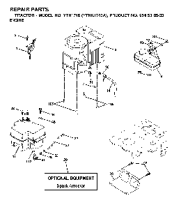 Engine Diagram and Parts List for YTH1746A (954568533)(2002-01) Husqvarna Lawn Tractor