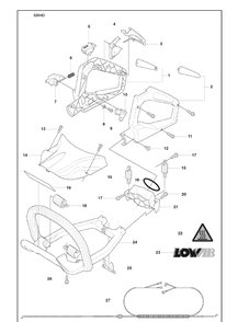 Handle And Controls Diagram and Parts List for 325HD60 (X-SERIES)(2009-02) Husqvarna Hedge Trimmer