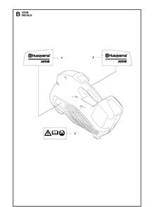 Decals Diagram and Parts List for 325IB  Husqvarna Leaf Blower / Vacuum