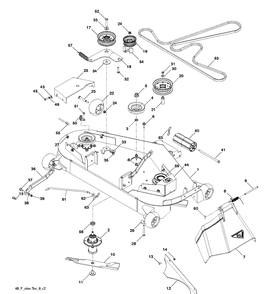 Mower Deck / Cutting Deck Diagram and Parts List for YTH24V48LS (96048001402)(2012-08) Husqvarna Lawn Tractor