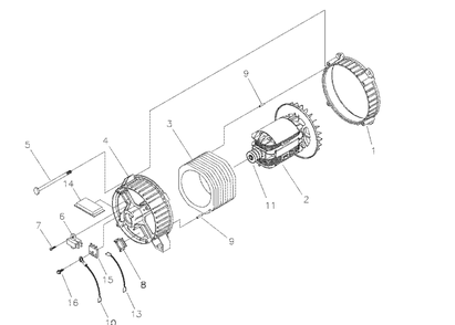 Alternator Diagram and Parts List for 1935-1  Husqvarna Generator