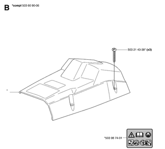 Cylinder Cover 2 Diagram and Parts List for 55 20070500001-Current Husqvarna Chainsaw