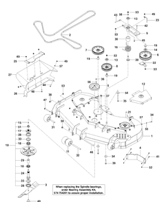 Mower Deck / Cutting Deck Diagram and Parts List for PZ34BF (96655390101)(2012-06) Husqvarna Lawn Mower