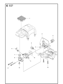 Intake Diagram and Parts List for 327PT5S 20120100001-Current Husqvarna Pole Saw