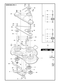 94cm Cutting Deck Diagram and Parts List for 94R400 PR Husqvarna Lawn Tractor Accessories