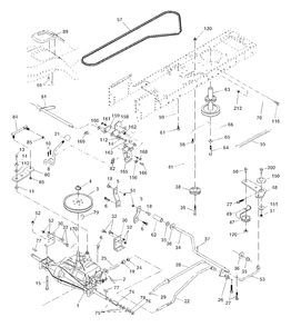 Drive Diagram and Parts List for LT18542 (954571748-B)(2004-02) Husqvarna Lawn Tractor