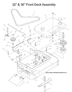 Mower Deck / Cutting Deck Diagram and Parts List for WG3613P (968999116)(2005-11) Husqvarna Lawn Mower