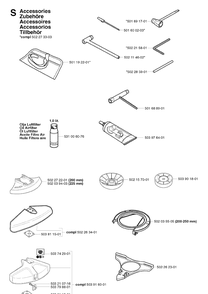 Accessories Diagram and Parts List for 245R 20023100001-Current Husqvarna Brush Cutter