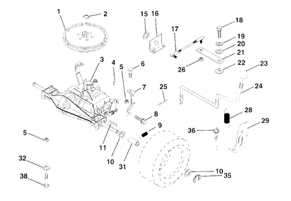 Transaxle Diagram and Parts List for LR121 (954140001-A)(1997-12) Husqvarna Lawn Tractor
