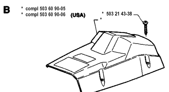 Cover Diagram and Parts List for 51 19942300001-19982300000 Husqvarna Chainsaw