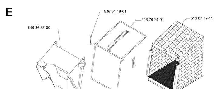 Bagger Diagram and Parts List for 46 ROYAL Husqvarna Lawn Mower