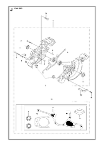Crankcase Diagram and Parts List for K960RING 2008-03 Husqvarna Circular Saw