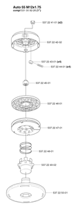 Trimmer Head 3 Diagram and Parts List for 20031800001-20050100000  Husqvarna Edger