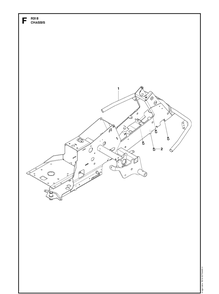 Chassis / Frame Diagram and Parts List for R318  Husqvarna Lawn Mower