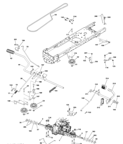 Drive Diagram and Parts List for TS238 (96041036900)(2014-09) Husqvarna Lawn Tractor