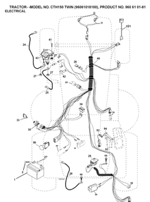 Electrical Diagram and Parts List for CTH150 (96061018200)(2007-04) Husqvarna Lawn Tractor
