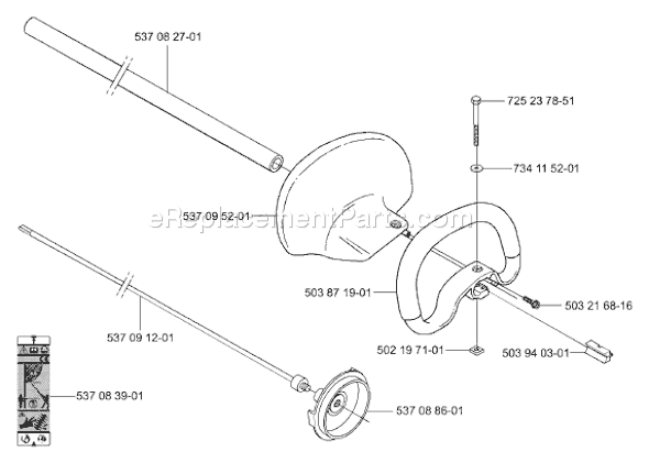 Page J Diagram and Parts List for 325HE3 2001-05 Husqvarna Trimmer