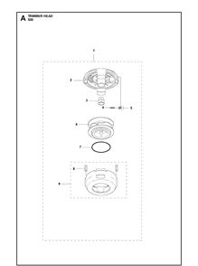 Trimmer Head Diagram and Parts List for 578447601  Husqvarna Trimmer