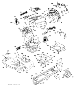 Chassis / Frame Diagram and Parts List for YTH21K46 (96043012002)(2011-07) Husqvarna Lawn Tractor