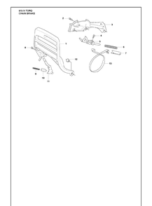 Chain Brake Diagram and Parts List for 372 (X-TORQ)(2010-04) Husqvarna Chainsaw
