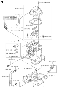 Cylinder And Crankcase Diagram and Parts List for 324HDA55 (X-SERIES)(20053600001-Current) Husqvarna Hedge Trimmer