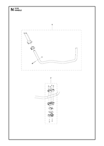 Handle Diagram and Parts List for 331R 20191400001 & Above Husqvarna Brush Cutter