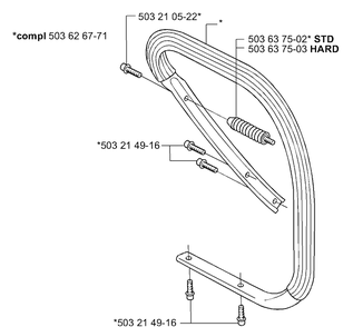 Front Handle Diagram and Parts List for 365EPA 2003-11 Husqvarna Chainsaw
