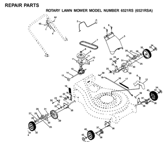 Repair Parts Diagram and Parts List for 6521RS (6522 RR A)(2001-01) Husqvarna Lawn Mower