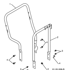 Handles 1 Diagram and Parts List for 1330SBXLSB (96193004100)(2008-11) Husqvarna Snow Blower