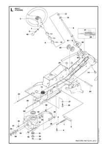 Steering 2 Diagram and Parts List for R316T  Husqvarna Lawn Mower
