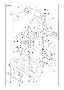48-Inch/122cm Cutting Deck Diagram and Parts List for C122 2019-01 Husqvarna Lawn Tractor Accessories