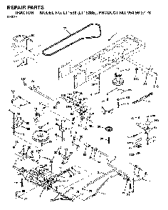 Drive Diagram and Parts List for LT1538 (LT1538B, 954569776)(2002-11) Husqvarna Lawn Tractor