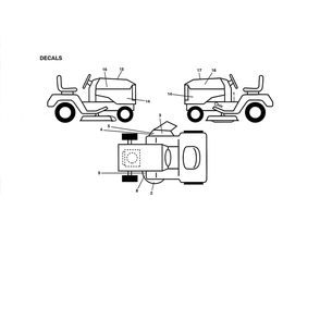 Decals Diagram and Parts List for 96043026100  Husqvarna Lawn Tractor