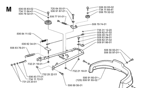Frame Diagram and Parts List for RIDER970 1998-03 Husqvarna Lawn Mower