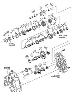 Transaxle - Gasoline Vehicles, Transmission And Gear Reduction Diagram and Parts List for HUV4210GXP 2005-06 Husqvarna Lawn Tractor