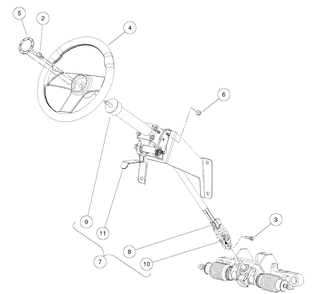 Steering Column Diagram and Parts List for HUV4421GXP 2009 Husqvarna Lawn Tractor
