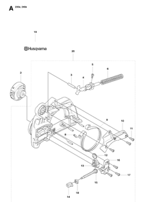 Chain Brake Diagram and Parts List for 240E 20091400001-20101400000 Husqvarna Chainsaw