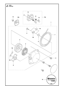 Starter  2 Diagram and Parts List for 143RII 20200400001-Current Husqvarna Brush Cutter