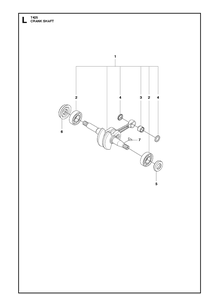 Crankshaft Diagram and Parts List for T425 20080100001-current Husqvarna Chainsaw