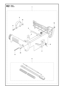 Handle Diagram and Parts List for 226HS99S  Husqvarna Hedge Trimmer