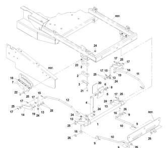 Deck Lift Assembly Diagram and Parts List for CZ4818 (968999276)(2004-09) Husqvarna Lawn Mower