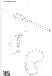 Saw Attach. Compl. 2 Diagram and Parts List for 326P5X 2008-03 Husqvarna Pole Saw
