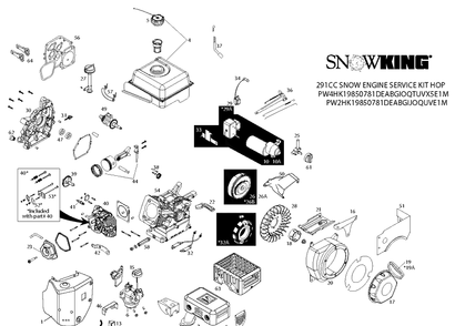 Engine Diagram and Parts List for 12530HV (96193007204)(2013-08) Husqvarna Snow Blower