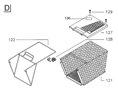 Bagger Diagram and Parts List for ROYAL53 1998-11 Husqvarna Lawn Mower