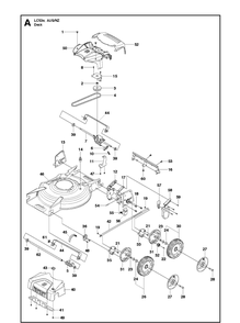 Mower Deck / Cutting Deck Diagram and Parts List for LC53E 966669204 Husqvarna Lawn Mower