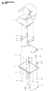 Seat Diagram and Parts List for PT26D (965080401)(2008-11) Husqvarna Lawn Mower