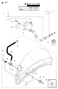 Water Hose Kit Diagram and Parts List for K2500 2010-10 Husqvarna Circular Saw