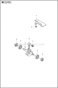 Crankshaft Diagram and Parts List for 525LSMARKII  Husqvarna Trimmer