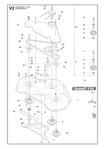 48-Inch/122cm Cutting Deck 2 Diagram and Parts List for PF21AWD (965192501)(2008-03) Husqvarna Lawn Tractor