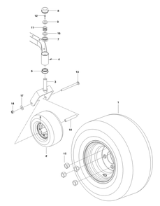Wheels And Tires Diagram and Parts List for RZ4221  Husqvarna Lawn Tractor